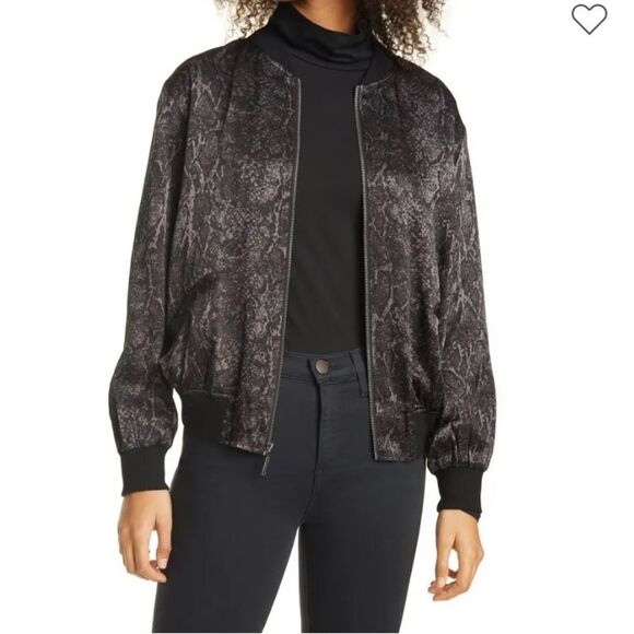 Rails Alina Snake Print Satin Bomber Jacket - Picture 10 of 10